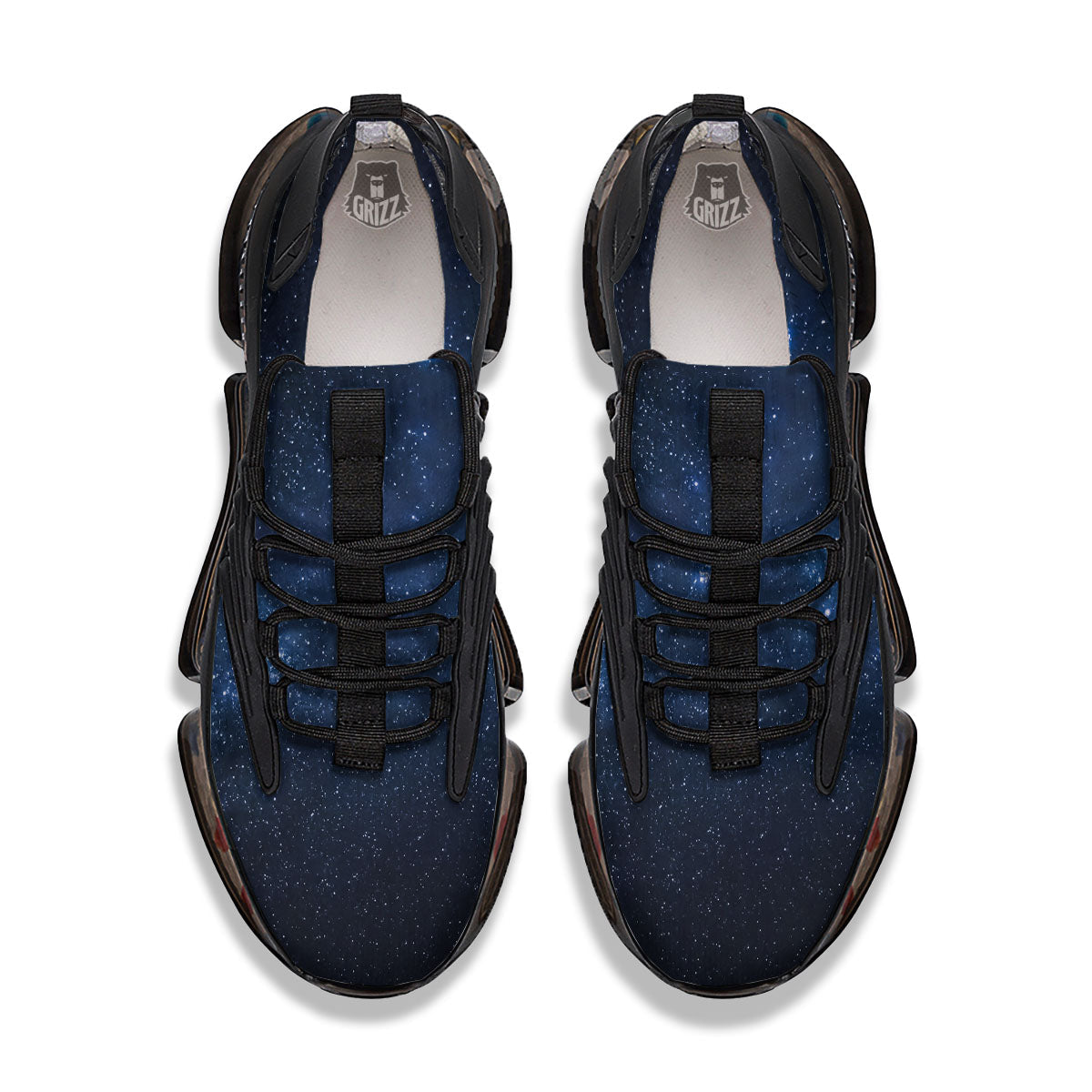Universe Milky Way Print Black Gym Shoes-grizzshop