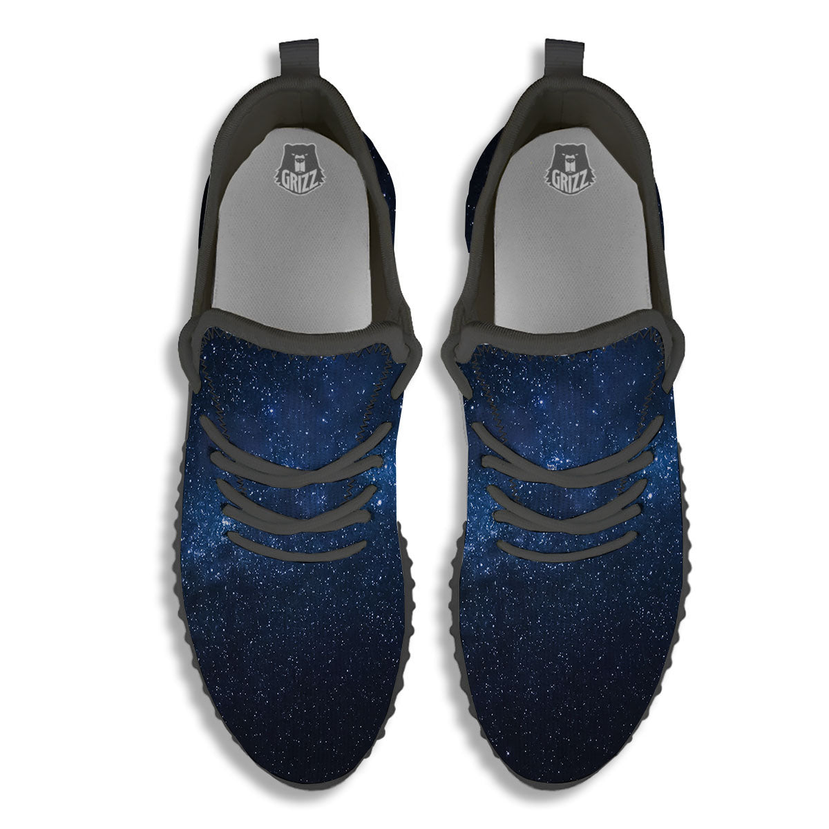 Universe Milky Way Print Black Walking Shoes-grizzshop