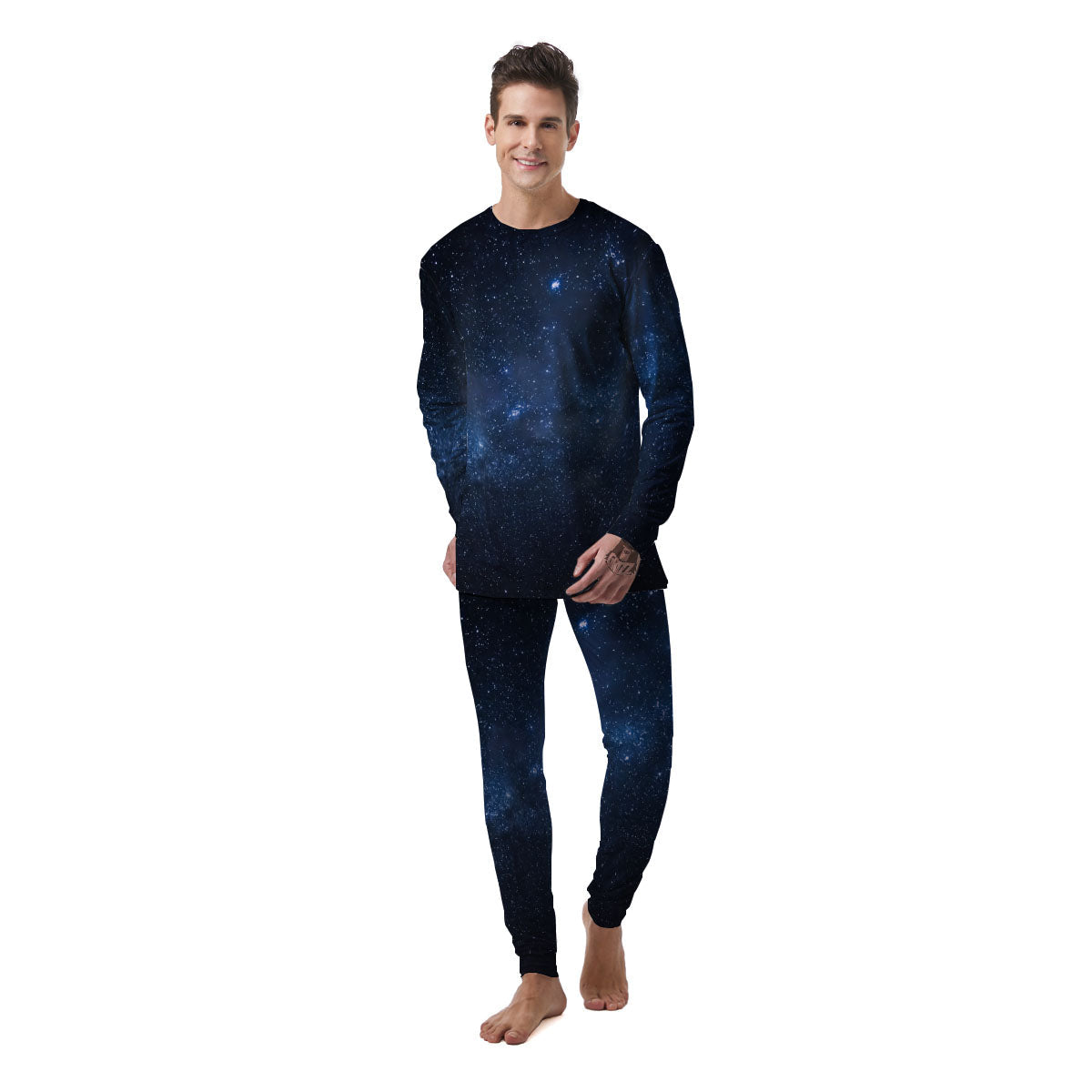 Universe Milky Way Print Men's Pajamas-grizzshop