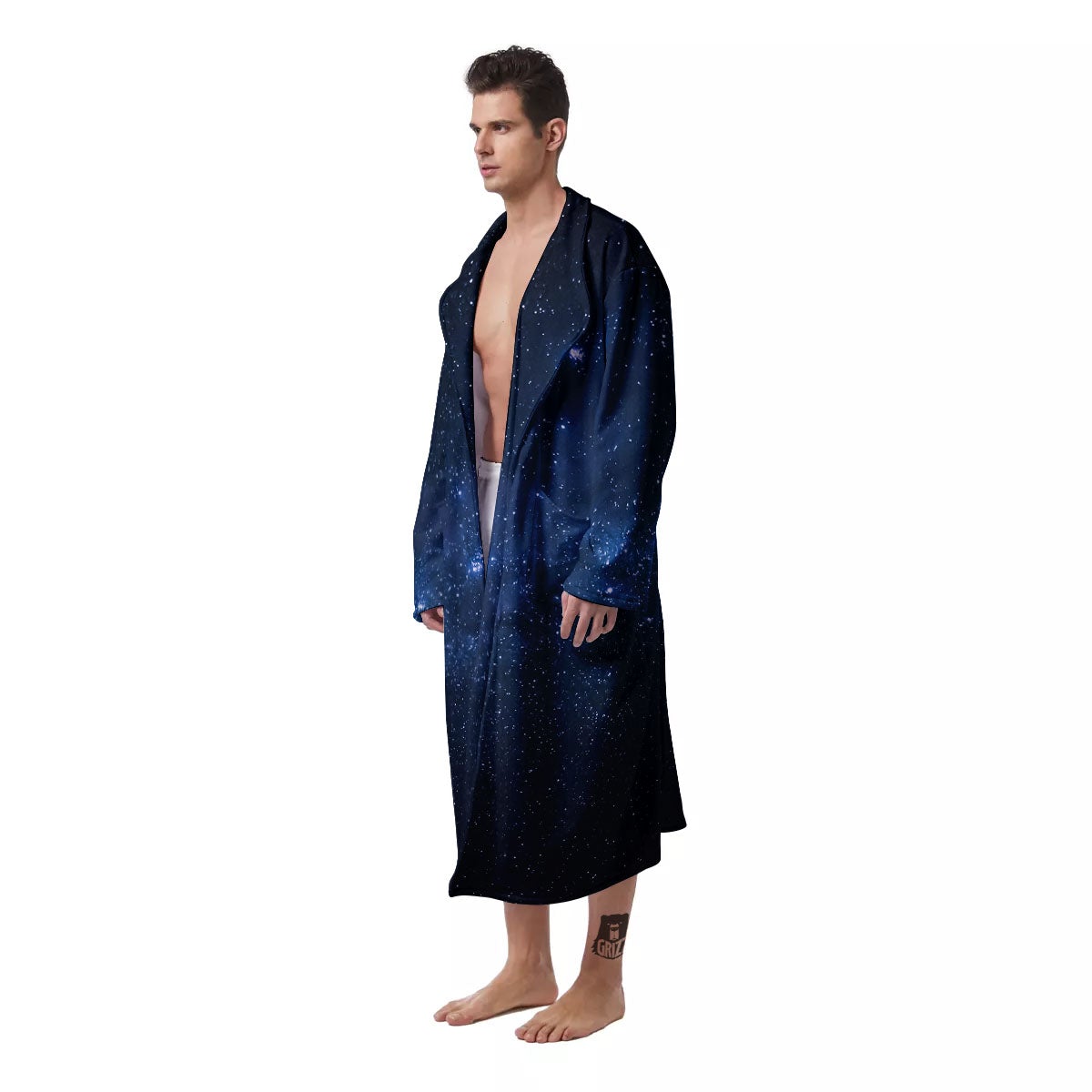 Universe Milky Way Print Men's Robe-grizzshop