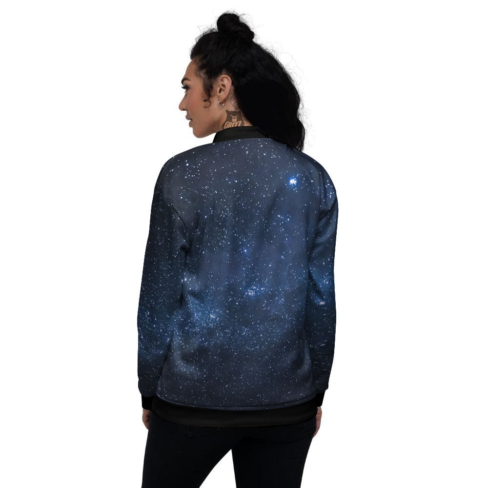 Universe Milky Way Print Women's Bomber Jacket-grizzshop