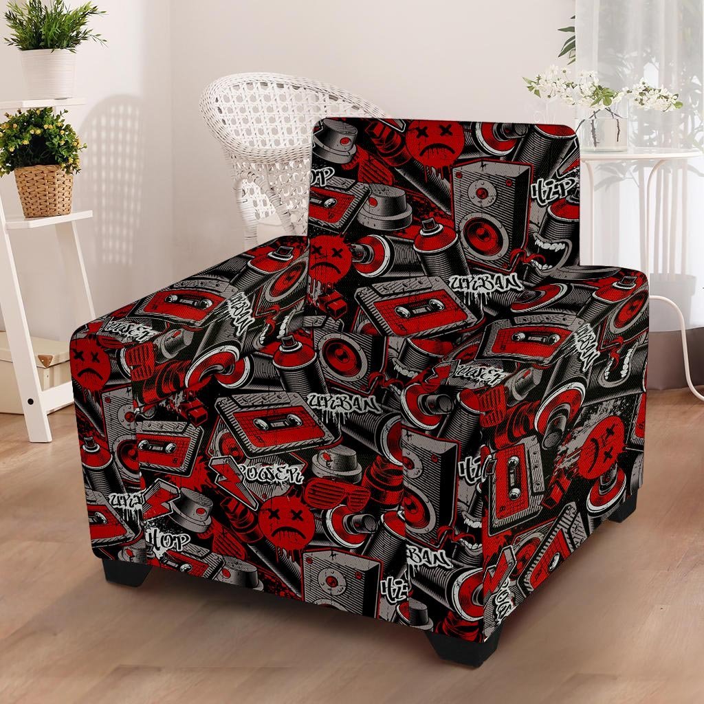 Urban Graffiti HipHop Print Armchair Cover-grizzshop