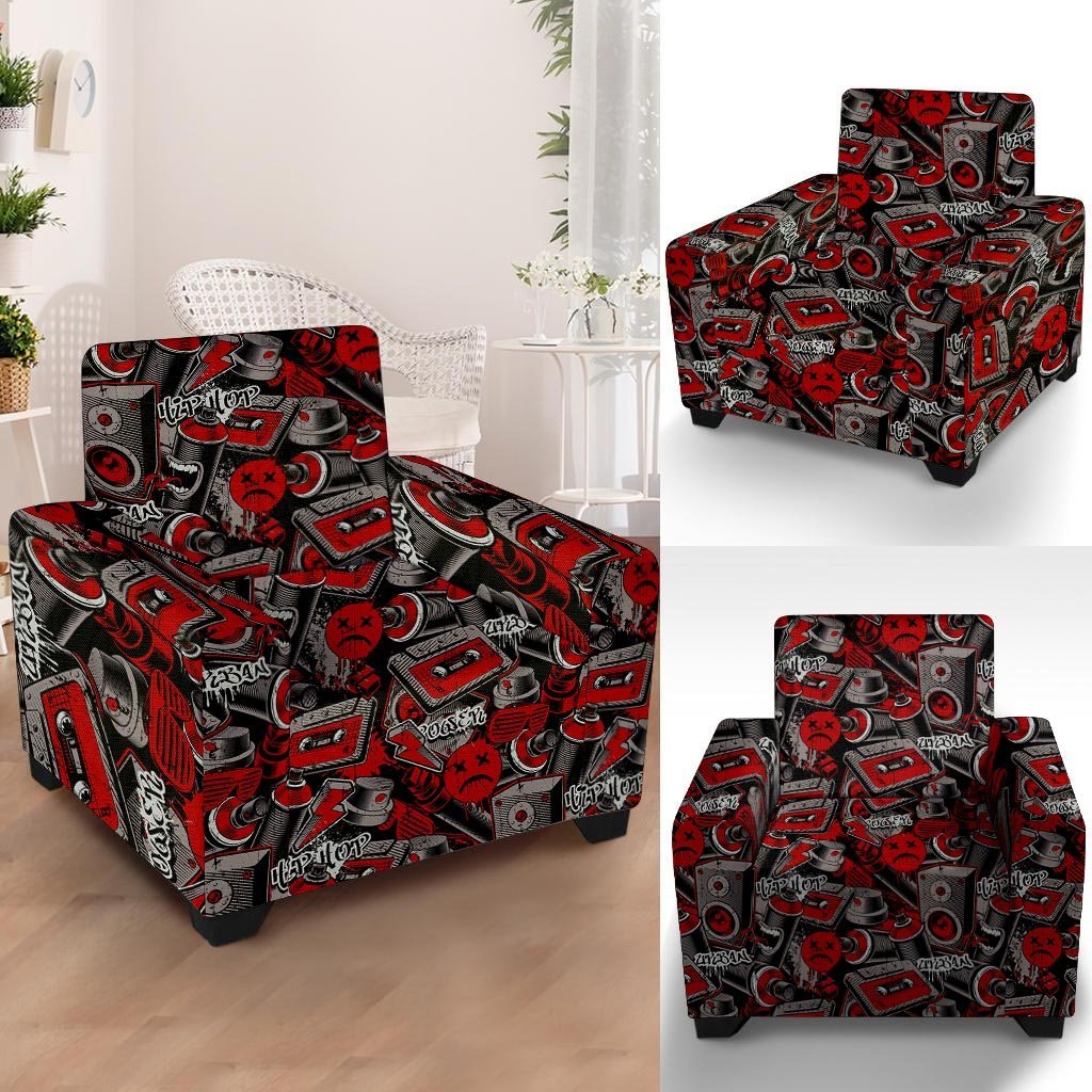 Urban Graffiti HipHop Print Armchair Cover-grizzshop