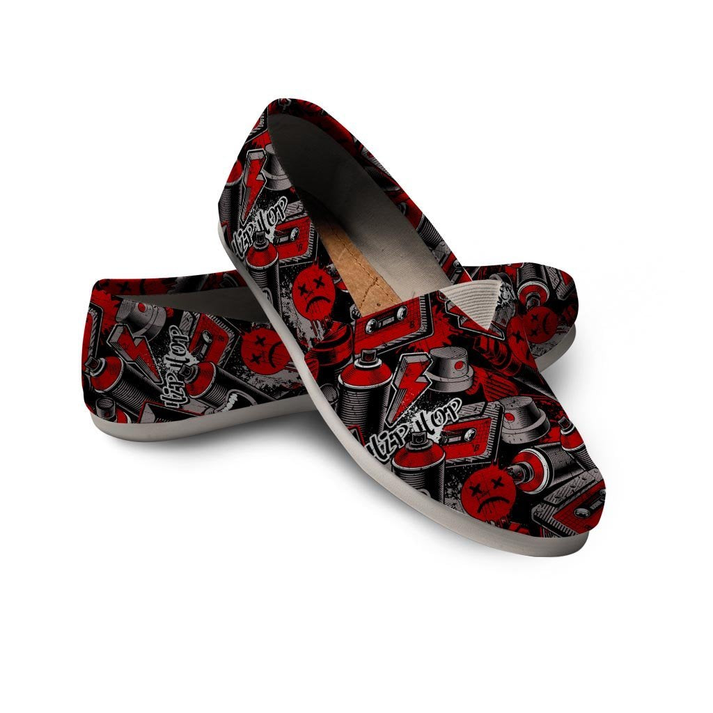 Urban Graffiti HipHop Print Canvas Shoes-grizzshop