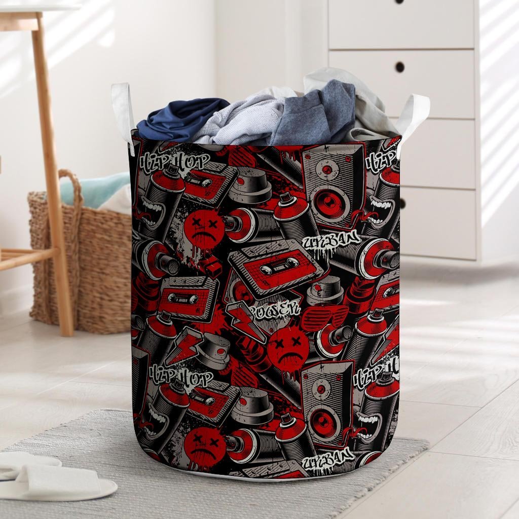 Urban Graffiti HipHop Print Laundry Basket-grizzshop