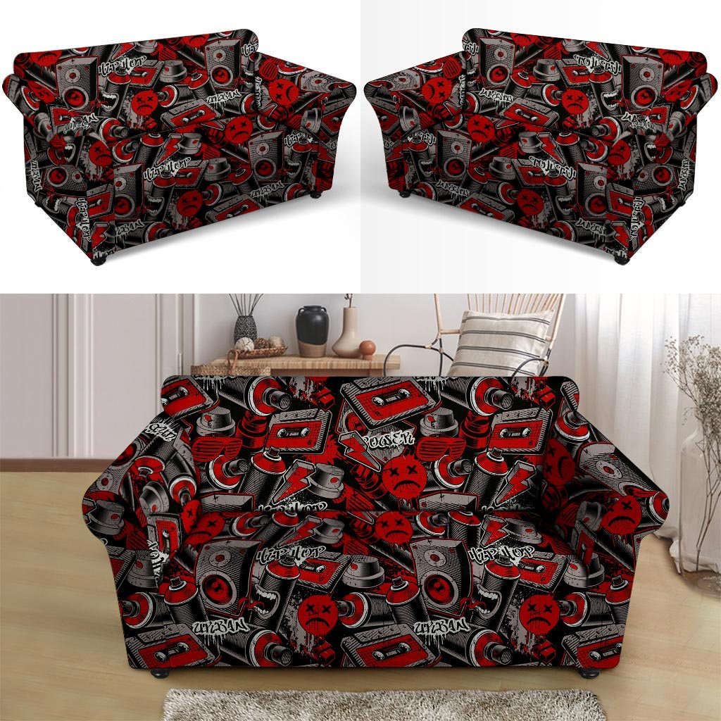 Urban Graffiti HipHop Print Loveseat Cover-grizzshop