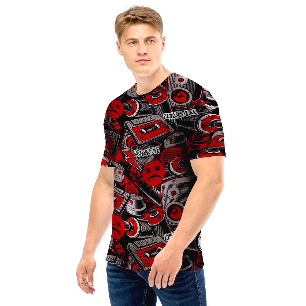 Urban Graffiti HipHop Print Men T Shirt-grizzshop