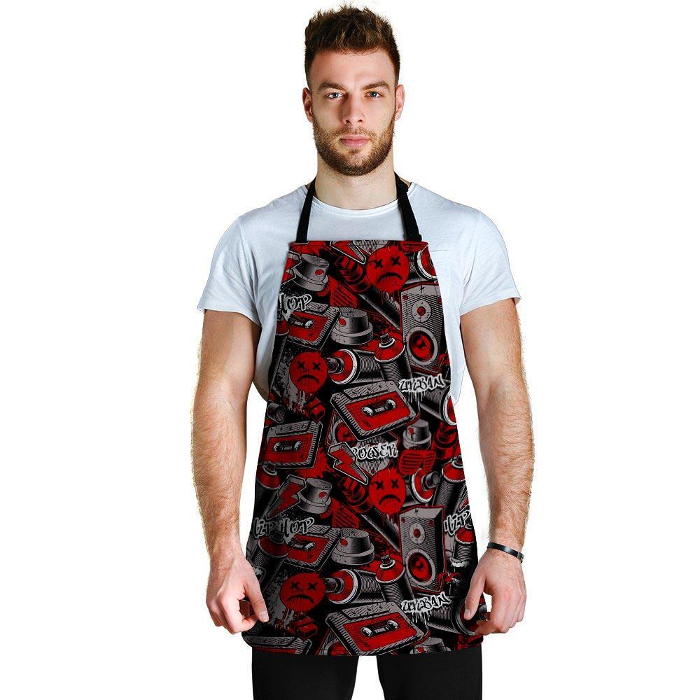 Urban Graffiti HipHop Print Men's Apron-grizzshop