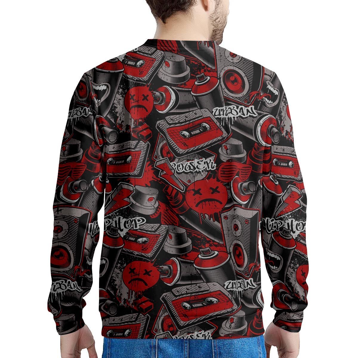 Urban Graffiti HipHop Print Men's Sweatshirt-grizzshop