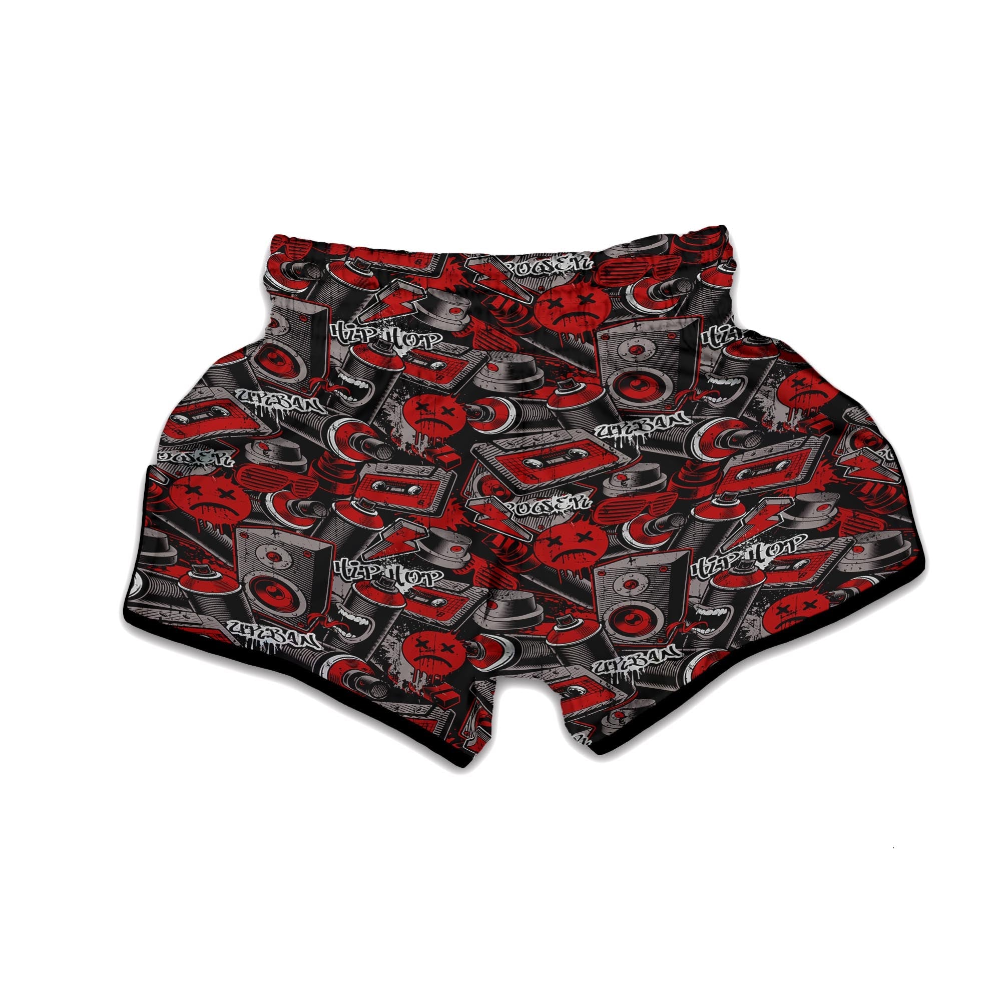 Urban Graffiti HipHop Print Muay Thai Boxing Shorts-grizzshop