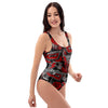 Urban Graffiti HipHop Print One Piece Swimsuite-grizzshop