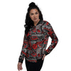 Urban Graffiti HipHop Print Women's Bomber Jacket-grizzshop