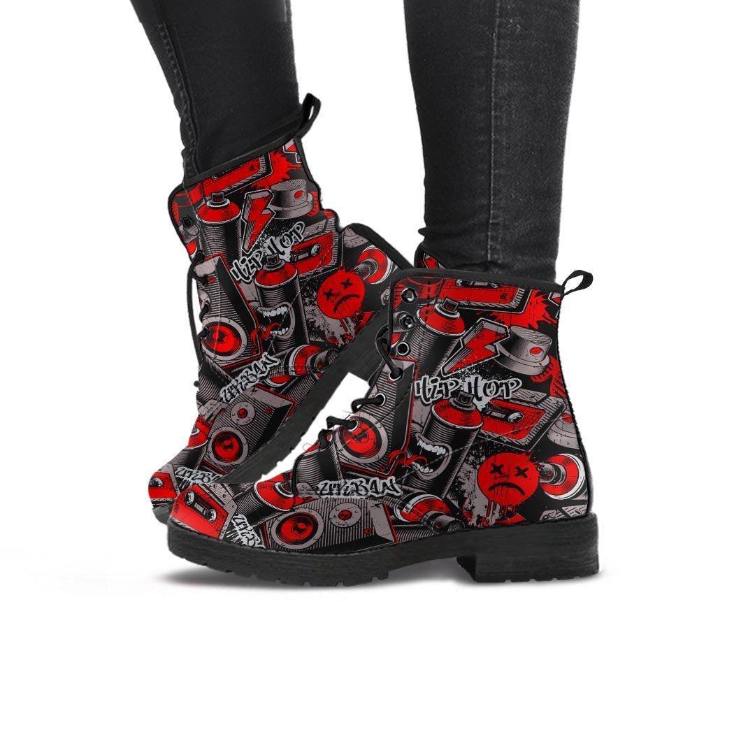 Urban Graffiti HipHop Print Women's Boots-grizzshop