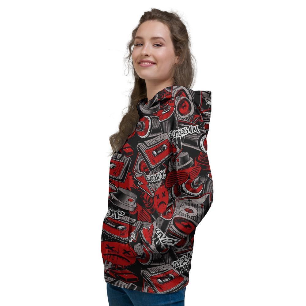 Urban Graffiti HipHop Print Women's Hoodie-grizzshop