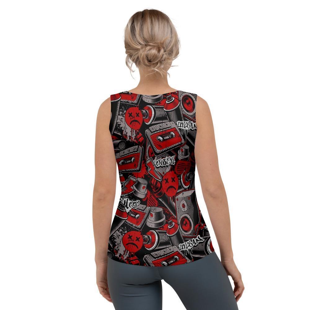 Urban Graffiti HipHop Print Women's Tank Top-grizzshop