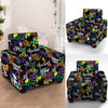 Urban Graffiti Print Armchair Cover-grizzshop