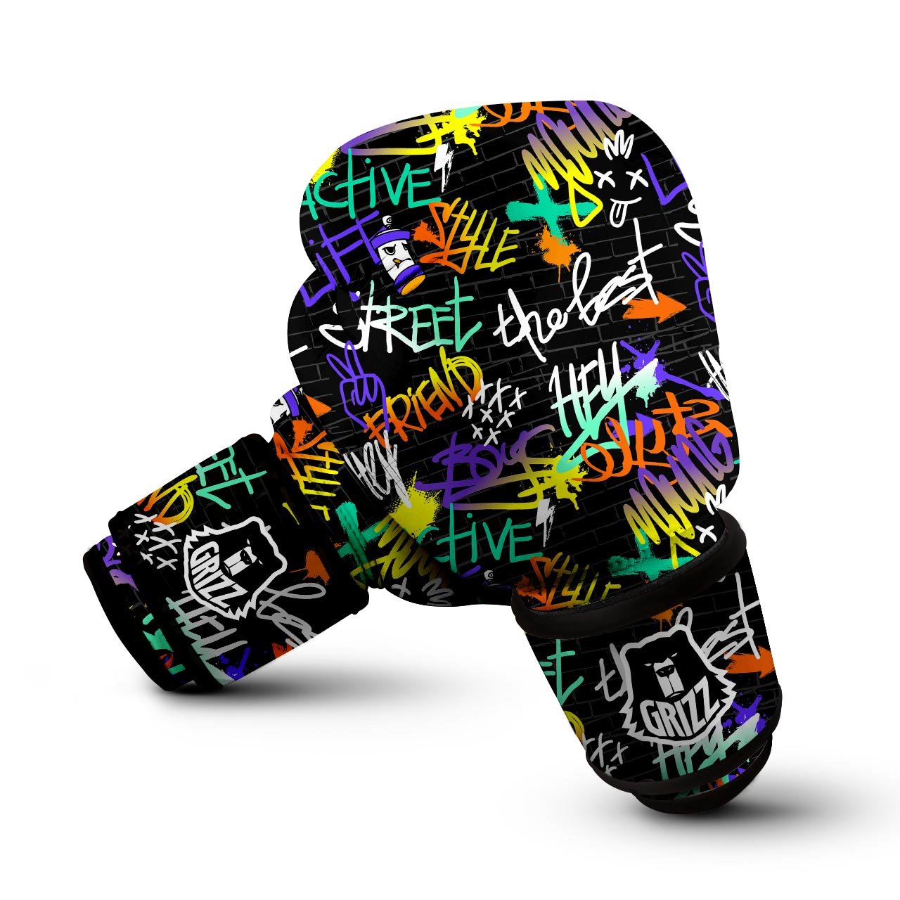 Urban Graffiti Print Boxing Gloves-grizzshop