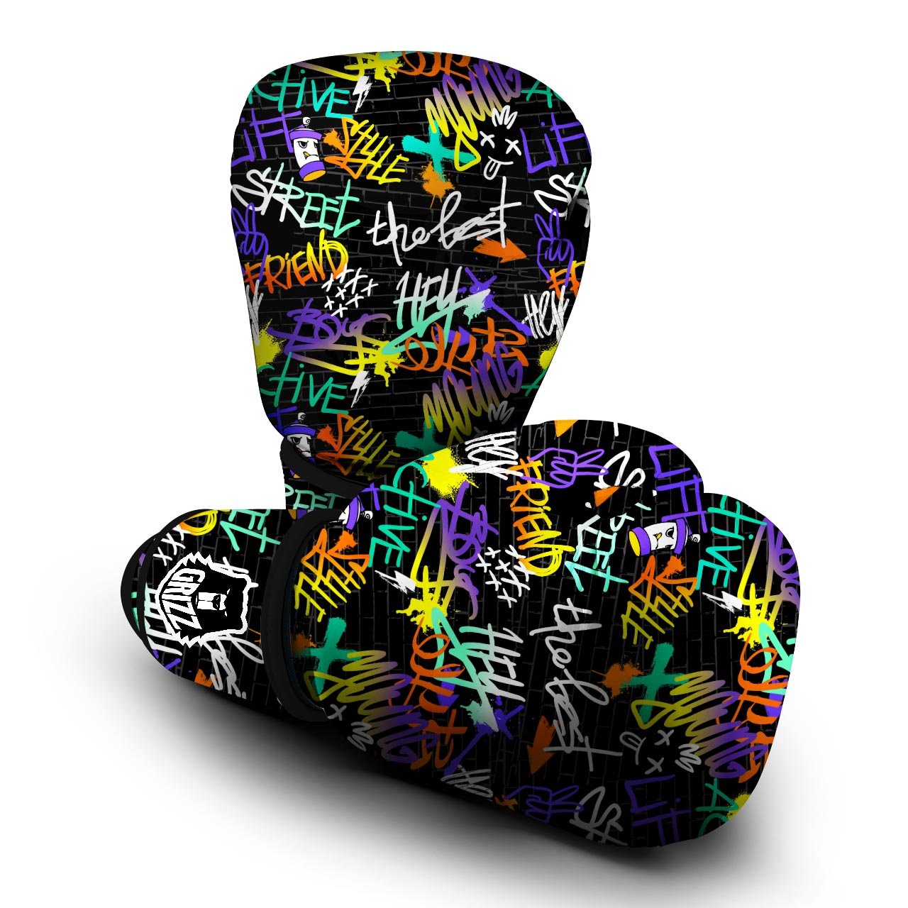 Urban Graffiti Print Boxing Gloves-grizzshop