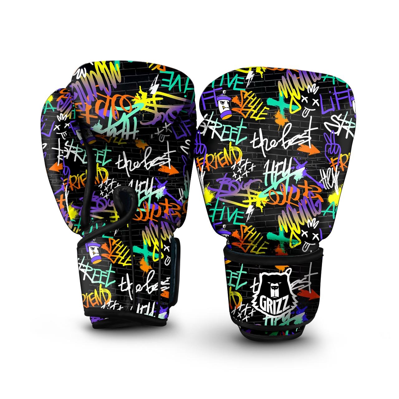 Urban Graffiti Print Boxing Gloves-grizzshop