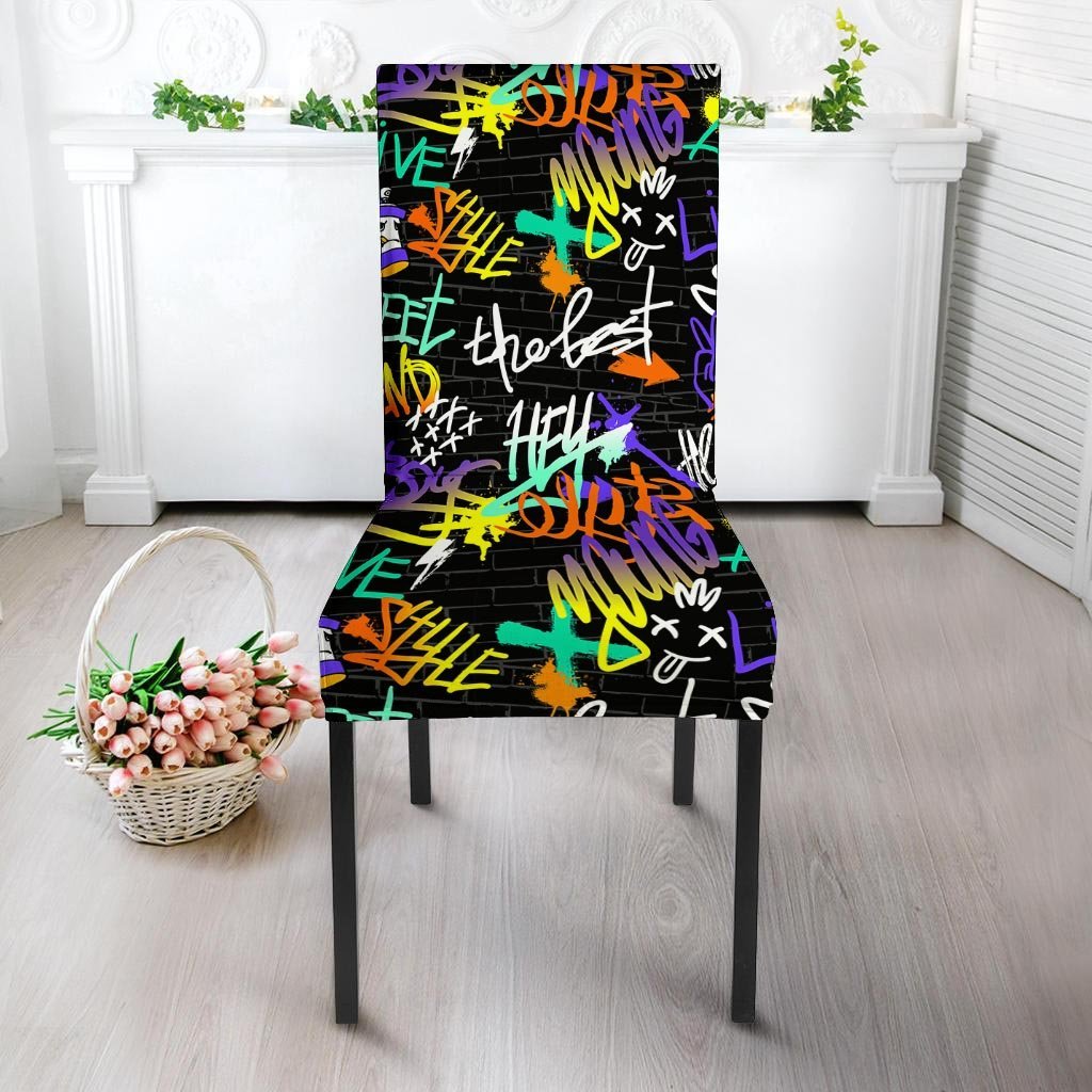 Urban Graffiti Print Chair Cover-grizzshop