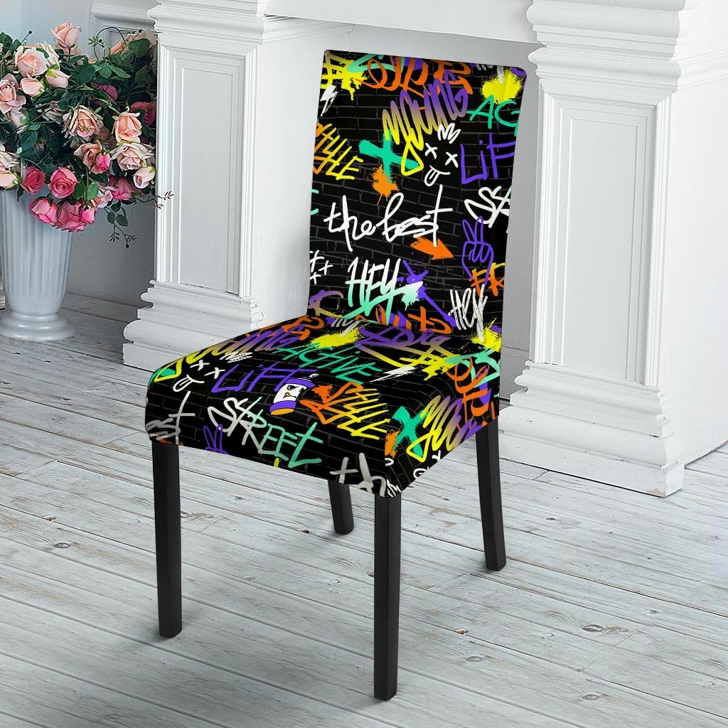 Urban Graffiti Print Chair Cover-grizzshop
