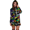 Urban Graffiti Print Hoodie Dress-grizzshop