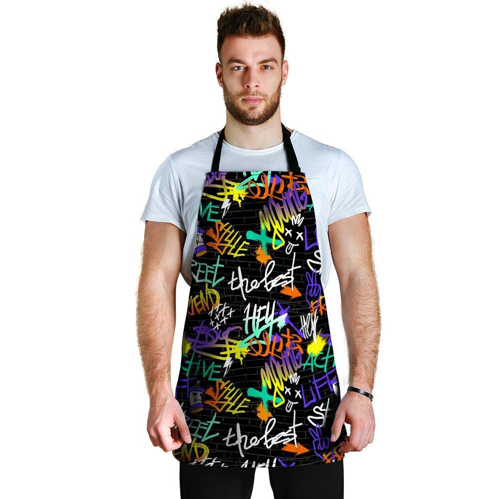 Urban Graffiti Print Men's Apron-grizzshop