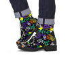 Urban Graffiti Print Men's Boots-grizzshop