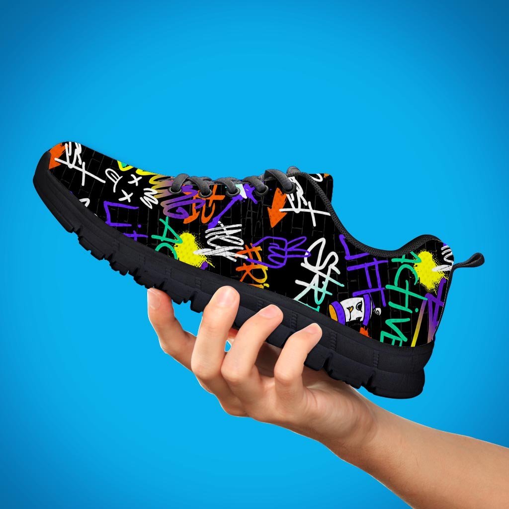 Urban Graffiti Print Men's Sneakers-grizzshop