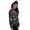 Urban Graffiti Print Women's Bomber Jacket-grizzshop