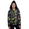 Urban Graffiti Print Women's Bomber Jacket-grizzshop