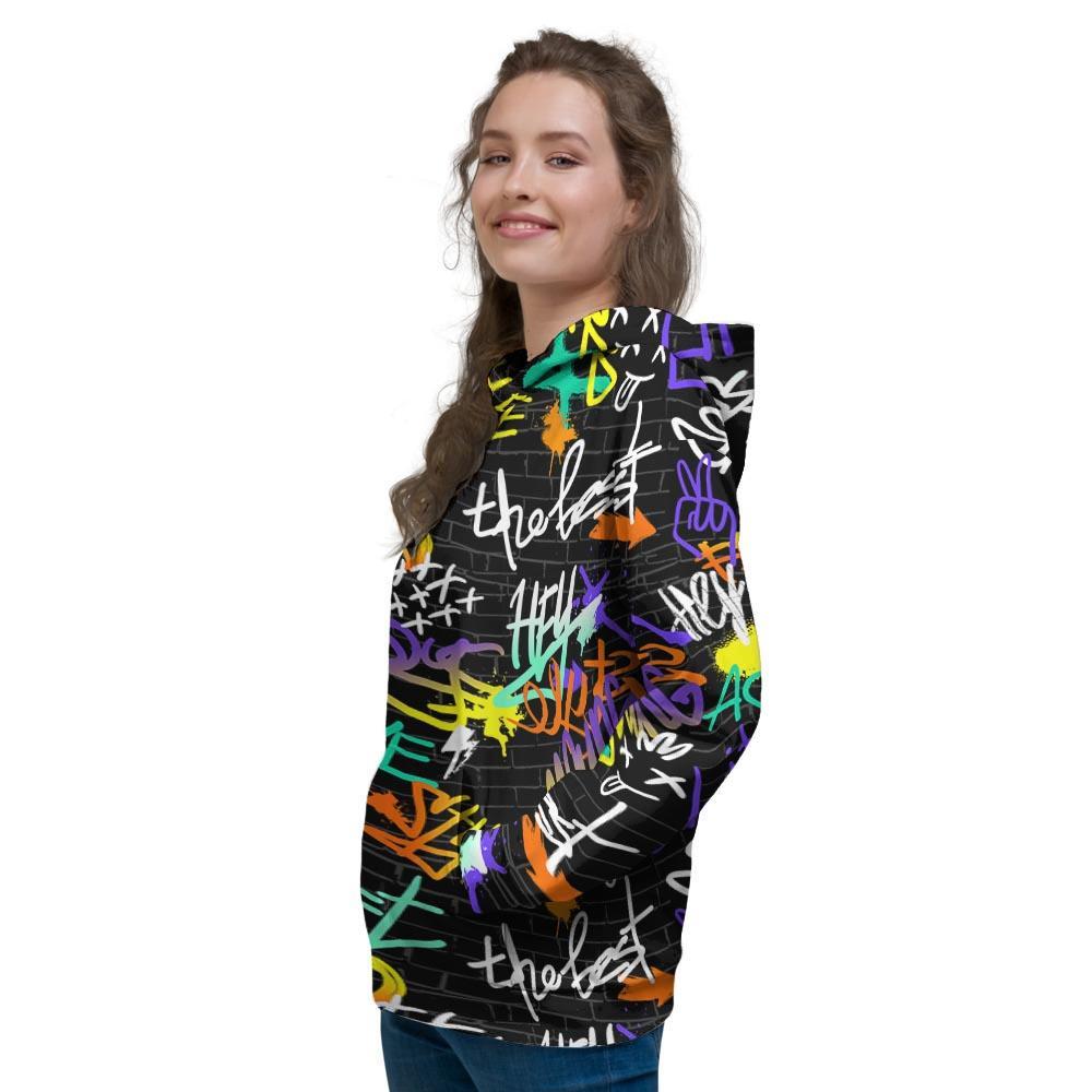 Urban Graffiti Print Women's Hoodie-grizzshop