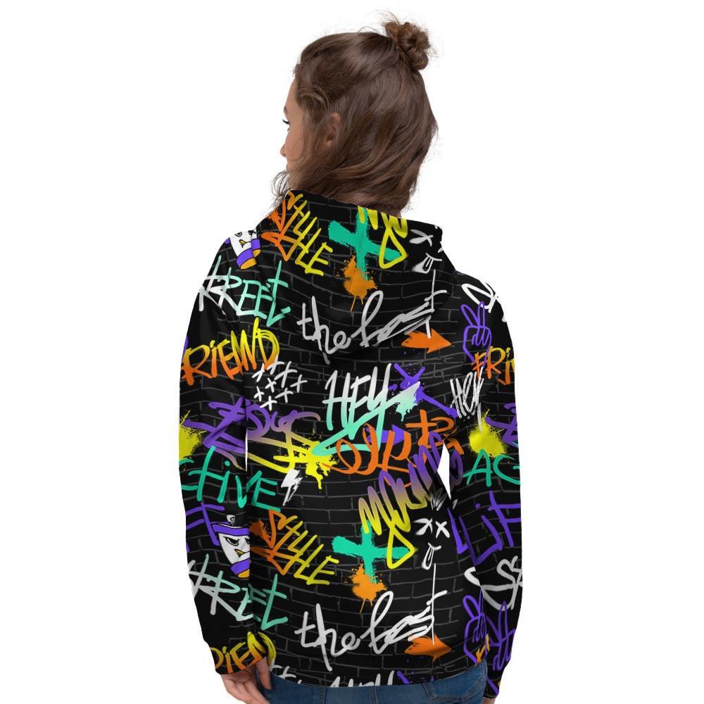 Urban Graffiti Print Women's Hoodie-grizzshop