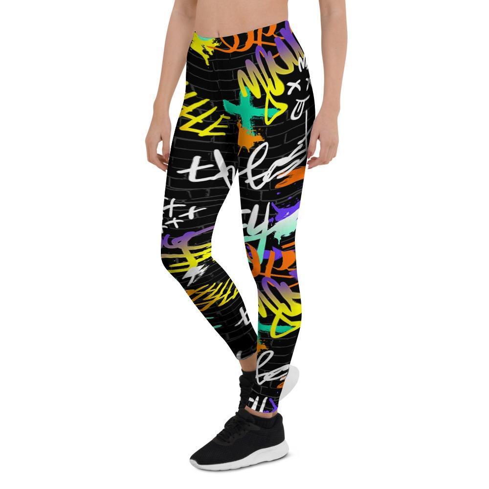 Urban Graffiti Print Women's Leggings-grizzshop