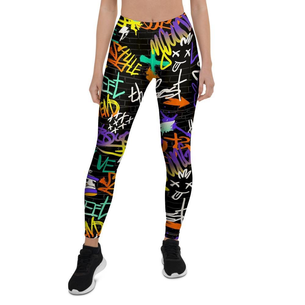 Urban Graffiti Print Women's Leggings-grizzshop