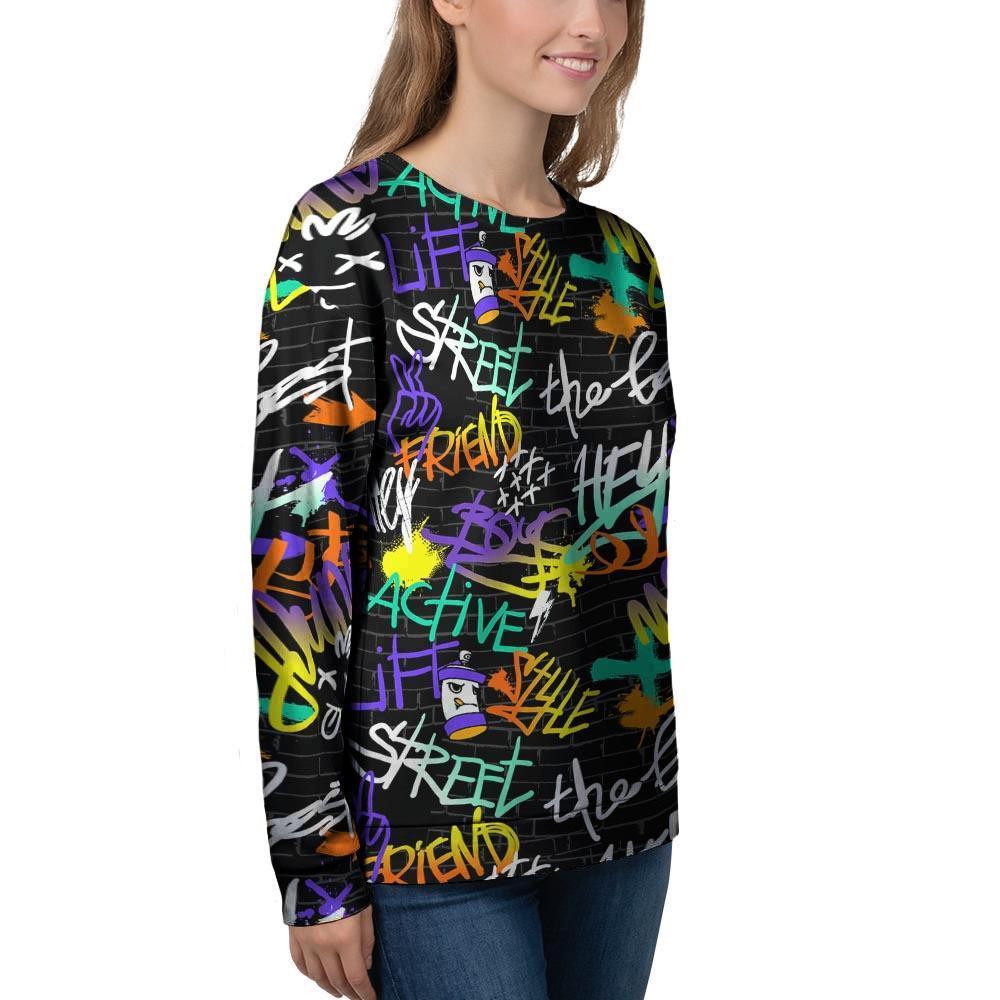 Urban Graffiti Print Women's Sweatshirt-grizzshop