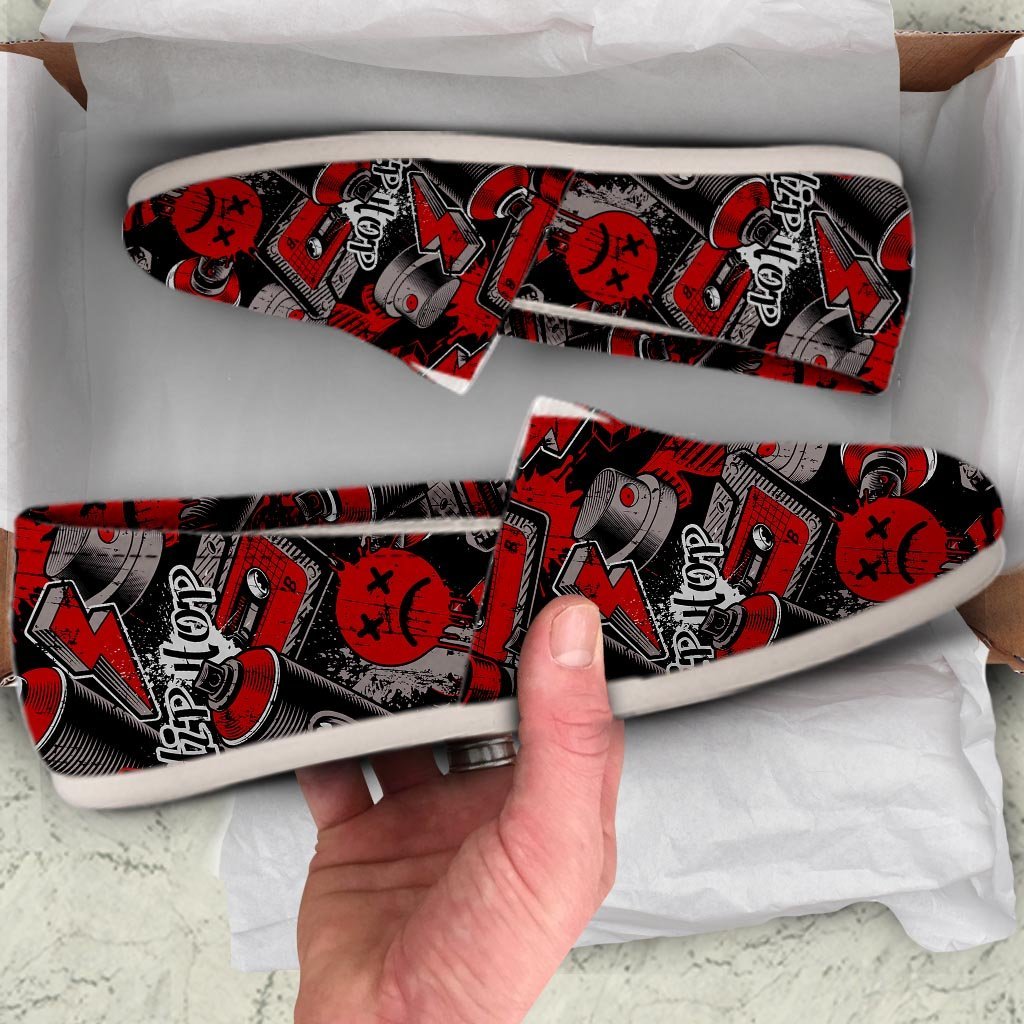 Urban Graffiti HipHop Print Canvas Shoes-grizzshop