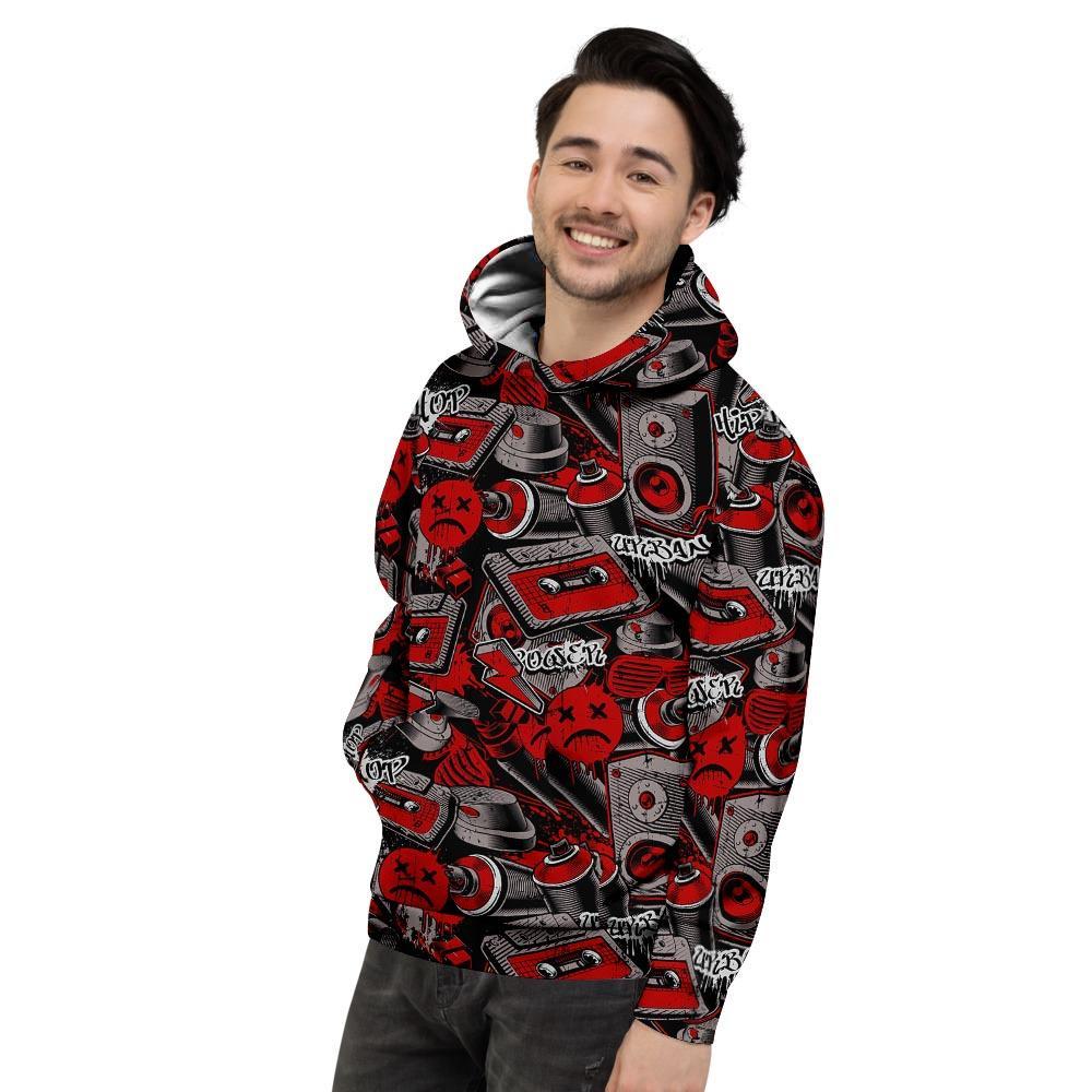 Urban Graffiti HipHop Print Men's Hoodie-grizzshop