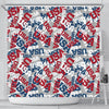 Usa Patriot Pattern Print Bathroom Shower Curtain-grizzshop