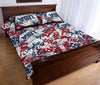 Usa Patriot Pattern Print Bed Set Quilt-grizzshop