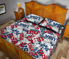 Usa Patriot Pattern Print Bed Set Quilt-grizzshop