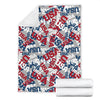 Usa Patriot Pattern Print Blanket-grizzshop