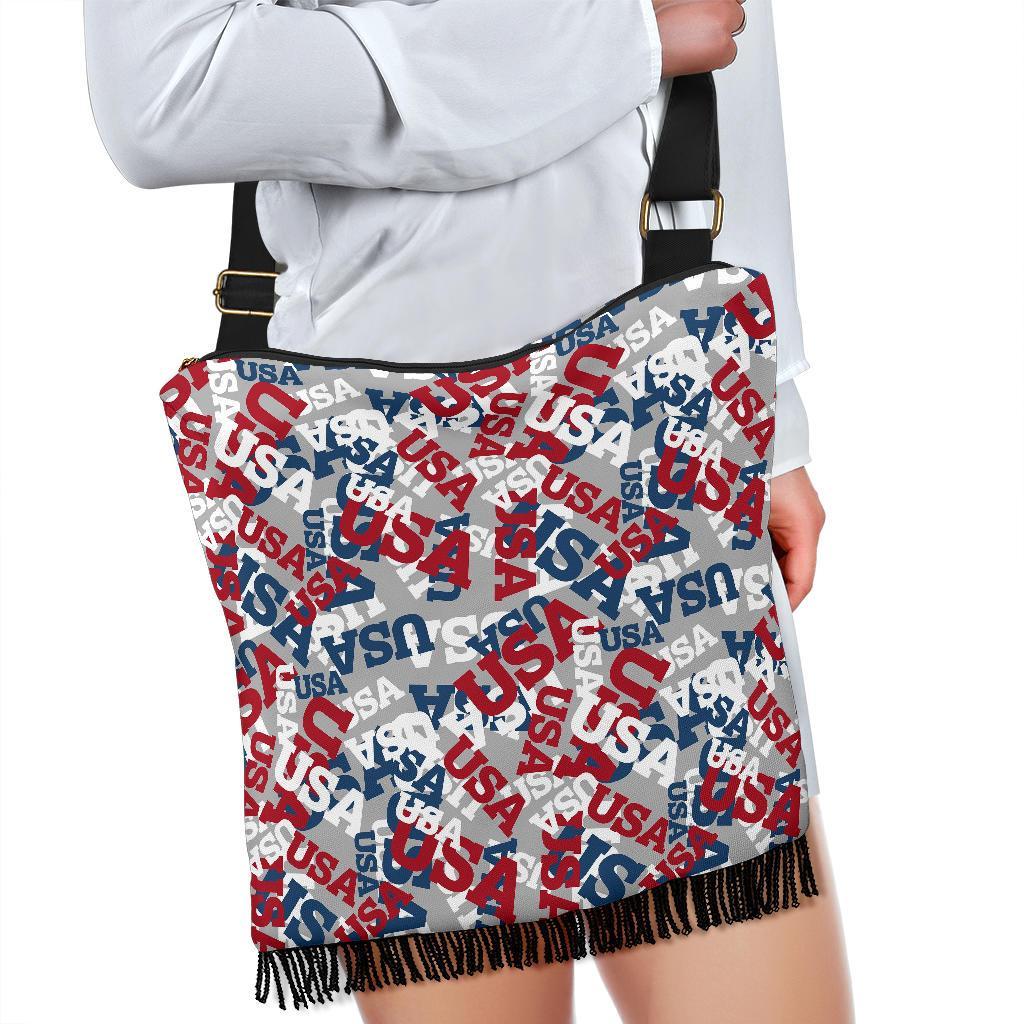 Usa Patriot Pattern Print Crossbody bags-grizzshop