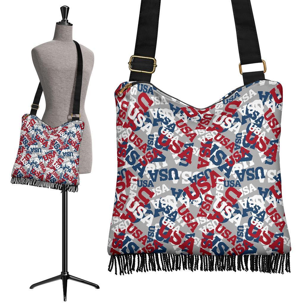 Usa Patriot Pattern Print Crossbody bags-grizzshop