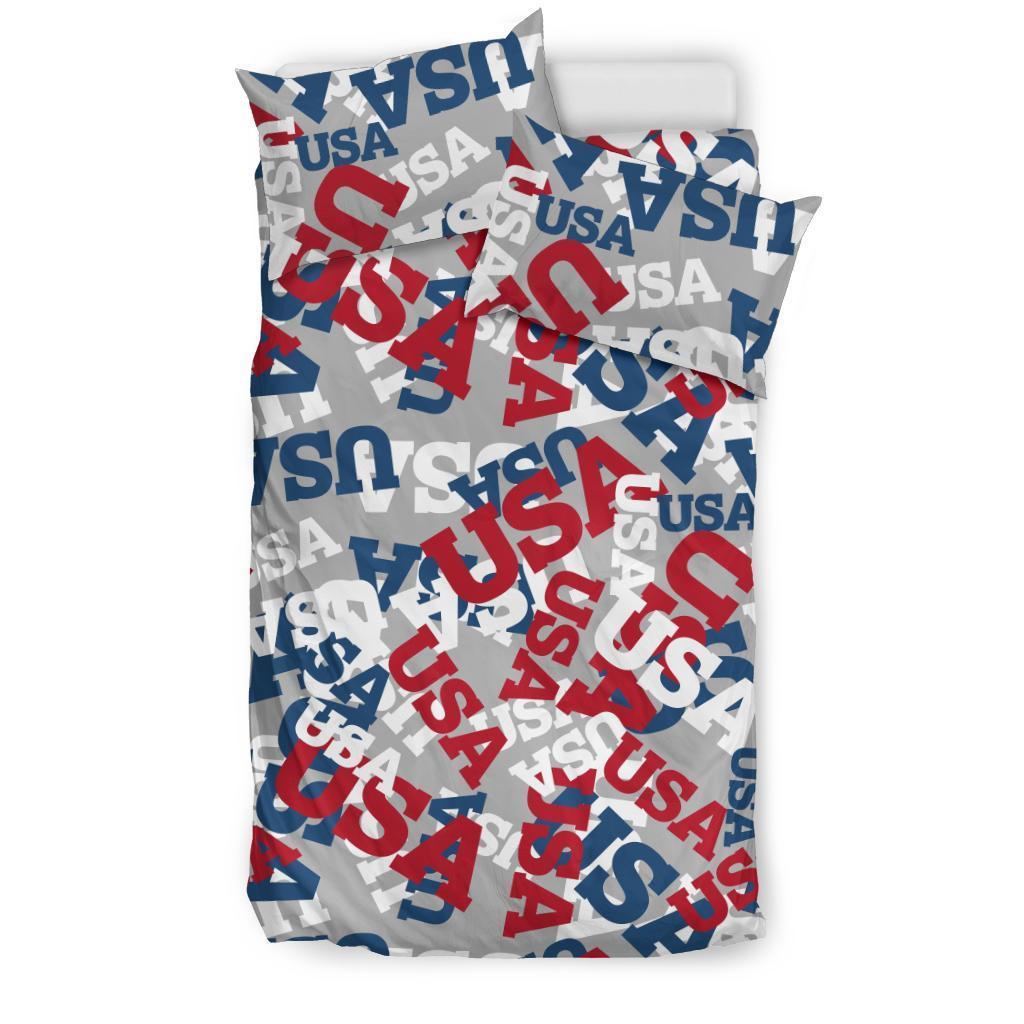 Usa Patriot Pattern Print Duvet Cover Bedding Set-grizzshop