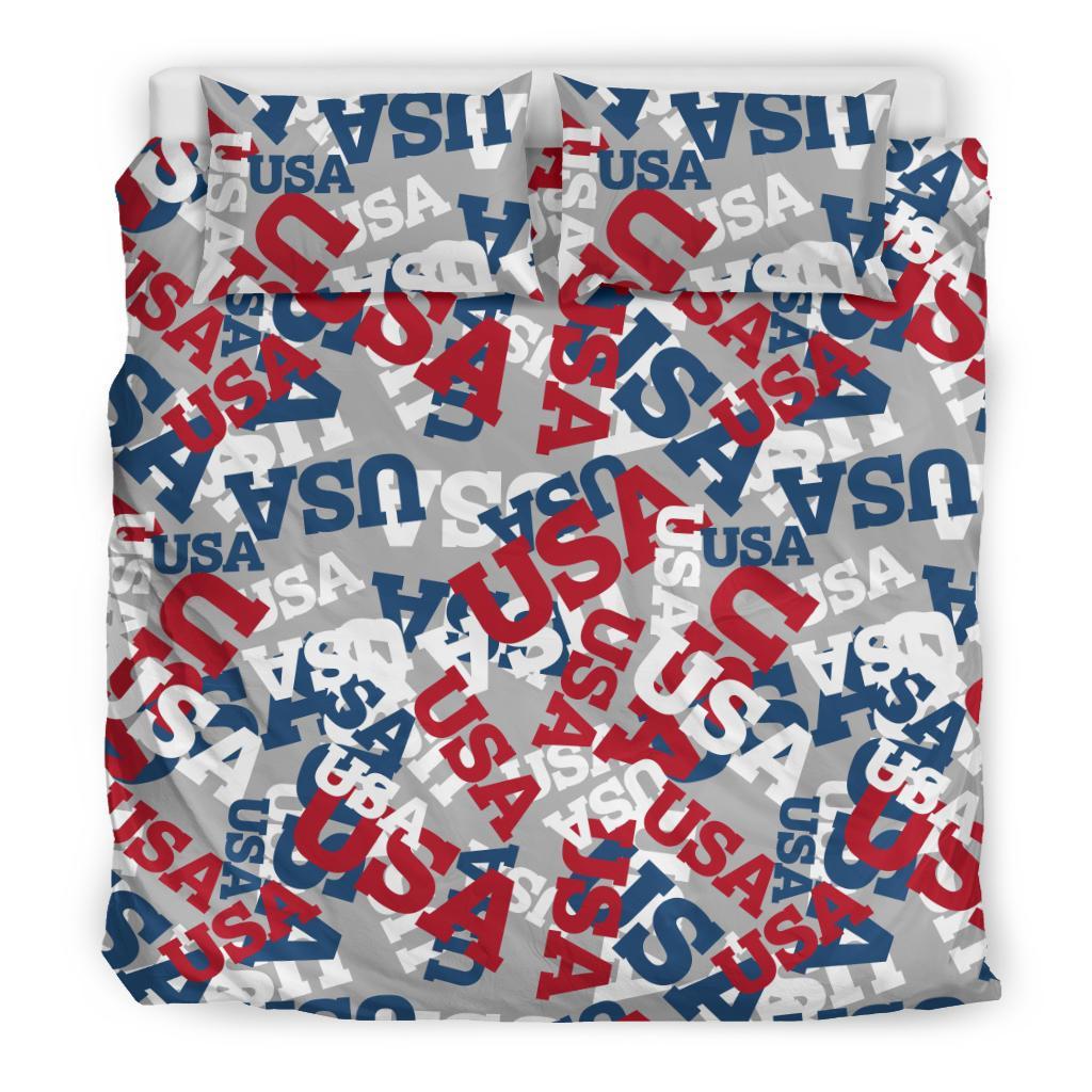 Usa Patriot Pattern Print Duvet Cover Bedding Set-grizzshop