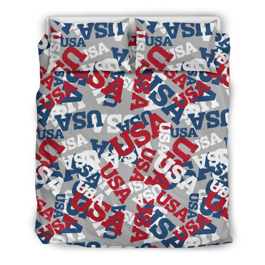 Usa Patriot Pattern Print Duvet Cover Bedding Set-grizzshop