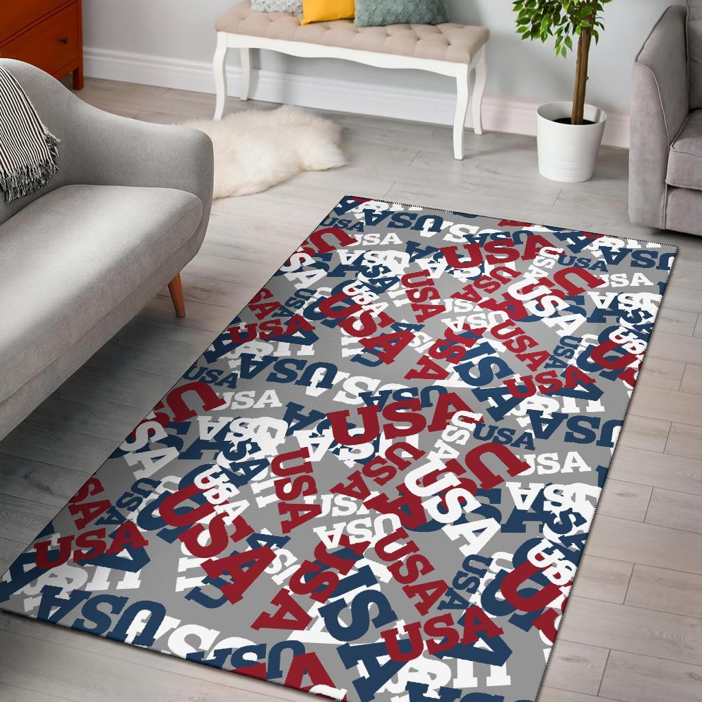 Usa Patriot Pattern Print Floor Mat-grizzshop