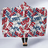 Usa Patriot Pattern Print Hooded Blanket-grizzshop