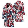 Usa Patriot Pattern Print Men Long Robe-grizzshop